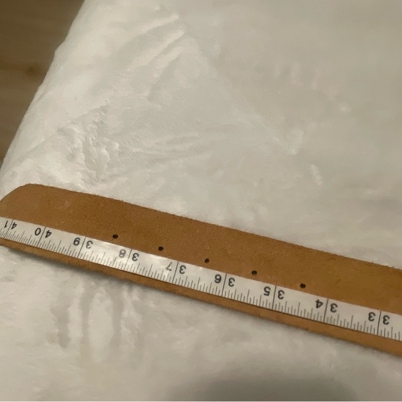 Fossil Beige Patterned Leather  Belt with Embellished Buckle Size M - Picture 13 of 15